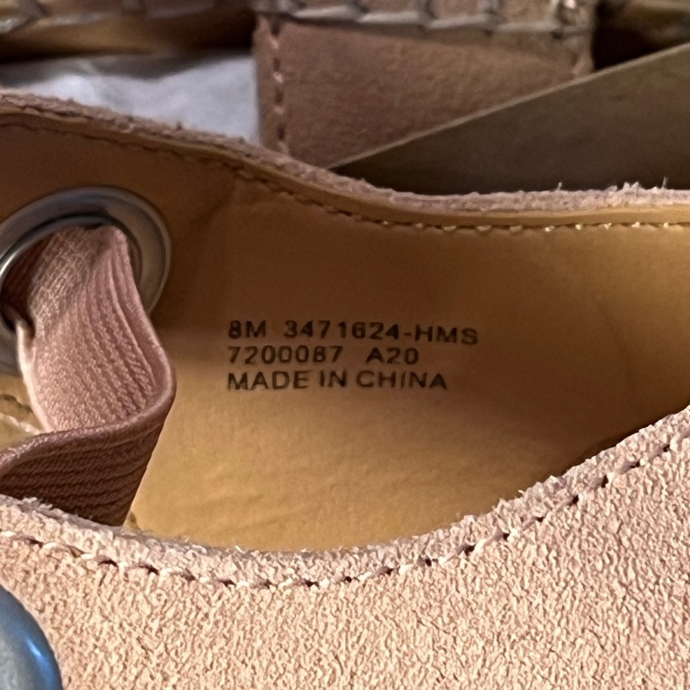 NIB FRYE & CO SUEDE LEATHER ESPADRILLE SANDALS SZ 8 LIGHT PINK BOW ACCENT - Picture 4 of 6